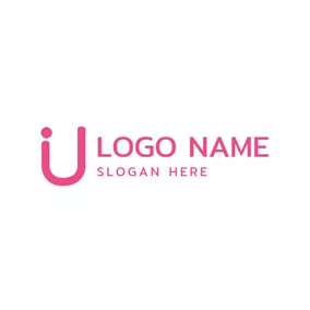 文織字母Logo Pink Letter U Monogram logo design
