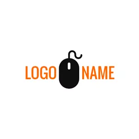 Application Logo Simple Black Mouse logo design