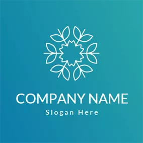 Aromatic Logo Simple White Flower logo design