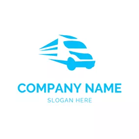 Delivery Logo Speed Blue Truck Icon logo design