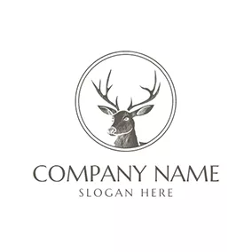 Horn Logo Tribal Deer Head Badge Icon logo design