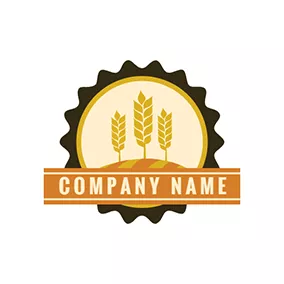 农业Logo Vintage Style and Wheat Label logo design