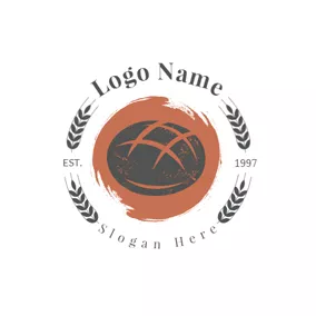 食品＆飲み物ロゴ Wheat and Chocolate Bread logo design