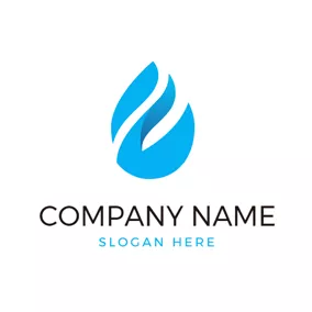 Industrial Logo White and Blue Water Drop logo design