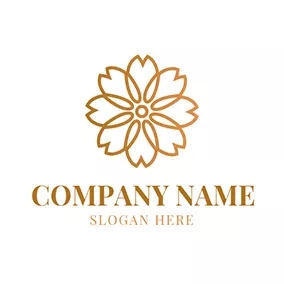 Company & Organization Logo White and Golden Peony logo design