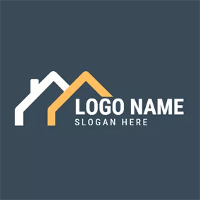 Hostel Logo White and Orange Cottages logo design