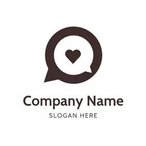 Social Media Profil-Logo White Bubble and Brown Heart logo design