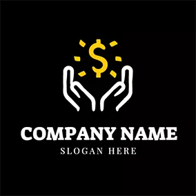 Logo Finances & Assurances White Hand and Shining Dollar Sign logo design