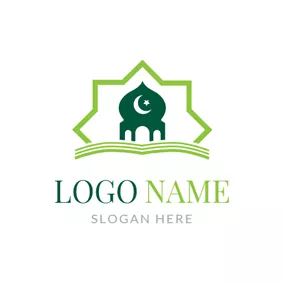 Logótipo De Religião White Moon and Star logo design