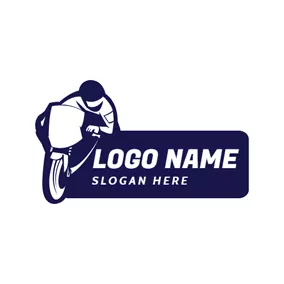 Transportlogo White Racer and Motorcycle logo design