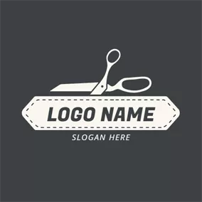Sewing Logo White Scissor and Craft logo design