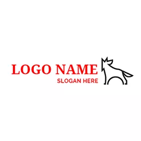 Logótipo Abstrato Wolf Outline Simple Abstract logo design