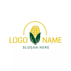 农业Logo Yellow and White Sweet Corn logo design