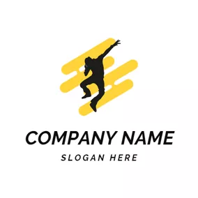 社交媒体Logo Yellow Stripe and Hip Hop logo design