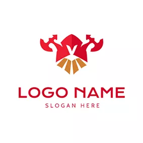 Logótipo Abstrato Abstract and Cute Viking Figure logo design