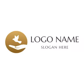 Logo Sans But Lucratif Abstract White Pigeon and Hand logo design