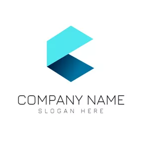 Logótipo De Comunicação Blue Gradient Square logo design