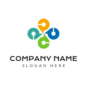 Logótipo De Empresa Colorful Centripetal Circle Company logo design