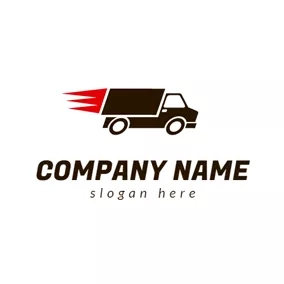 Deliver Logo Fast Black Truck logo design