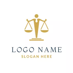 Logo Avocat & Droit Golden Scale and Judge logo design