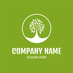 Recycle Logo Green Tree and White Earth logo design