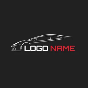 Voiture & Logo Auto Simple Outline and Car logo design