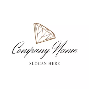 Jewellery Logo White and Brown Diamond logo design