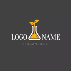 Logo Life White Reagent Bottle and Sprout logo design