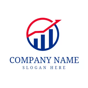 Finance & Insurance Logo Blue Bar Graph and Stock logo design