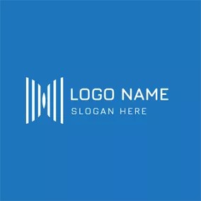 Company & Organization Logo Gradient White Line Company logo design