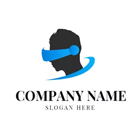 Science & Technology Logo Human Face and Abstract Vr Glasses logo design