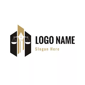 Signature Logo Pen Balance Gate and Lawyer logo design
