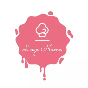 Bakery Logo Pink and White Cupcake logo design
