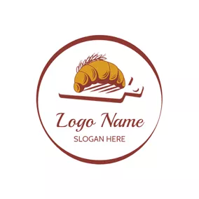 Food & Drink Logo Wheat and Yummy Bread logo design
