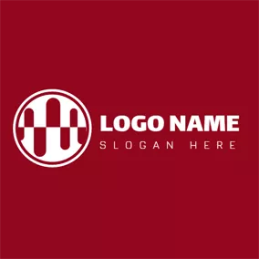 Social Media Profile Logo White Circle and Red Cylinder logo design