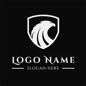 Logótipo De Software E App White Falcon Badge logo design