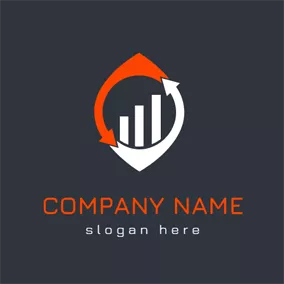 Chart Logo Arrow and Diagram Accounting logo design