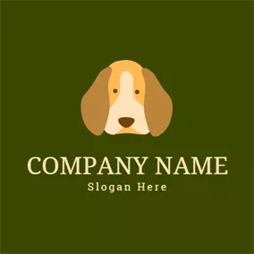 Dog Logo Beige Dog Head logo design