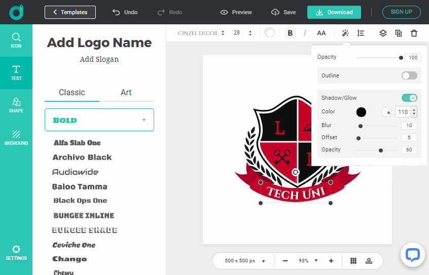 Turn Ideas & Concepts to Logo Designs with DesignEvo.com for Free