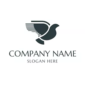 郵件Logo Abstract Black Flying Dove logo design