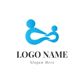 Verband Logo Abstract Blue Human Icon logo design