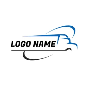 Deliver Logo Abstract Blue Truck logo design
