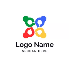 團隊合作logo Abstract Colorful Man Icon logo design