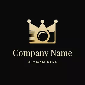 Photography Logo Abstract Crown and Camera Lens logo design