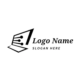 電腦Logo Abstract Data and Laptop logo design