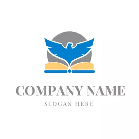 College Logo Abstract Eagle and Book logo design