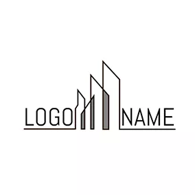 Building Logo Abstract Gray and Brown Architecture logo design