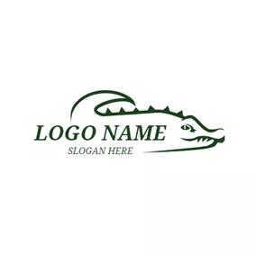 Drawing Logo Abstract Green Alligator Icon logo design