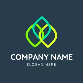 Connected Logo Abstract Organic Leaf Icon logo design