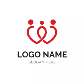 Child Logo Abstract Red Family Icon logo design